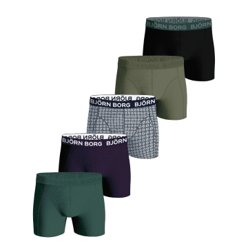 Bjorn Borg Heren cotton strech Boxer 5 p 10003016 MP006 DIVERSEN