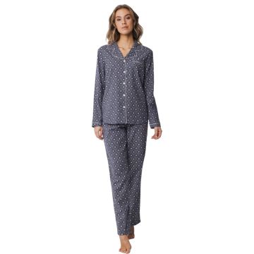 Pastunette flanellen doorknoop pyjama 20242-160-6 920 dark grey