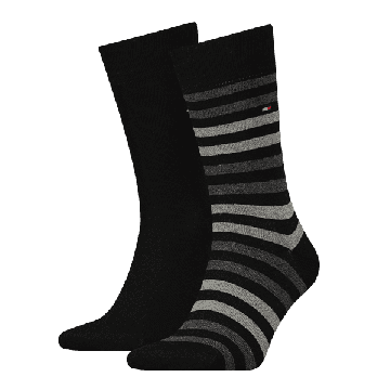 Tommy Hilfiger Men Sock Duo Stripe Black