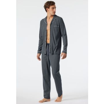 Schiesser heren doorknoop pyjama 178112 803 dunkelblau